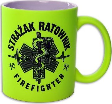 Polska Firma Kubek STRAŻAK RATOWNIK żmija 330 ml - żółty FLUO