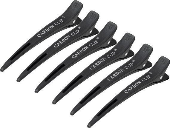 Activeshop Klamry fryzjerskie do włosów Carbon E-15 6 szt. 11,5 cm czarne