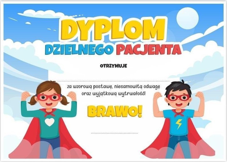 LearnHow Dyplom A4 dzielnego pacjenta - Super Dzieci 10szt