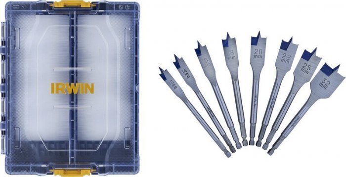 Wiertło Irwin IRWIN ZESTAW WIERTEŁ PIÓROWYCH DO DREWNA 8 SZTUK 12, 14, 16, 18, 20, 22, 25, 32