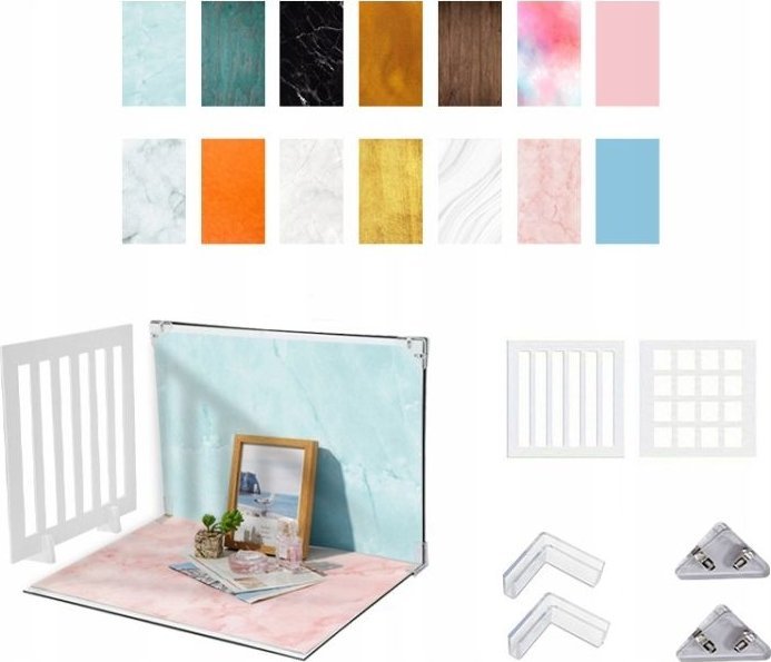 Stół Bezcieniowy Tablica Studio 2x 42x29cm + 14x Tło Tła Fotograficzne Foto / TBD0605395201A