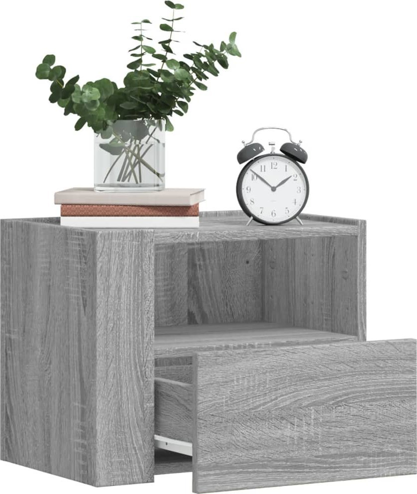vidaXL Wiszące szafki nocne, 2 szt., szary dąb sonoma, 45x30x35 cm