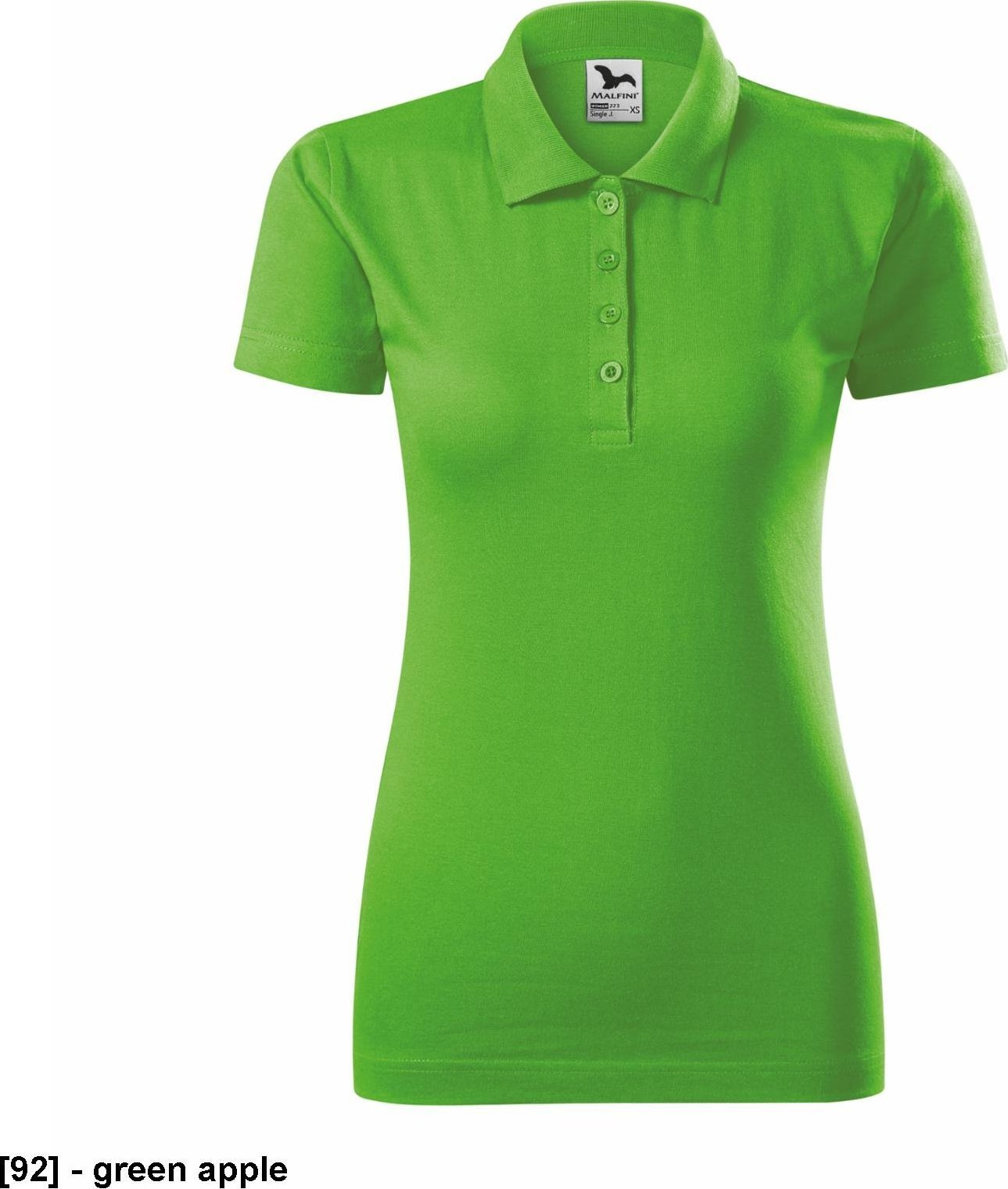MALFINI Single J. 223 - ADLER - Koszulka polo damska, 180 g/m, 100% bawełna, - green apple - rozmiar 2XL