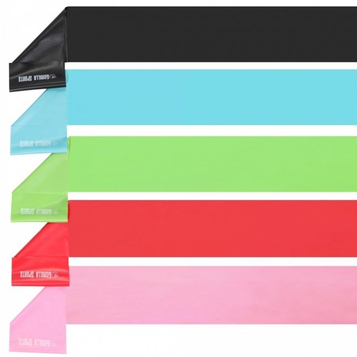 Zestaw 5 taśm oporowych 120 cm o różnym kolorze