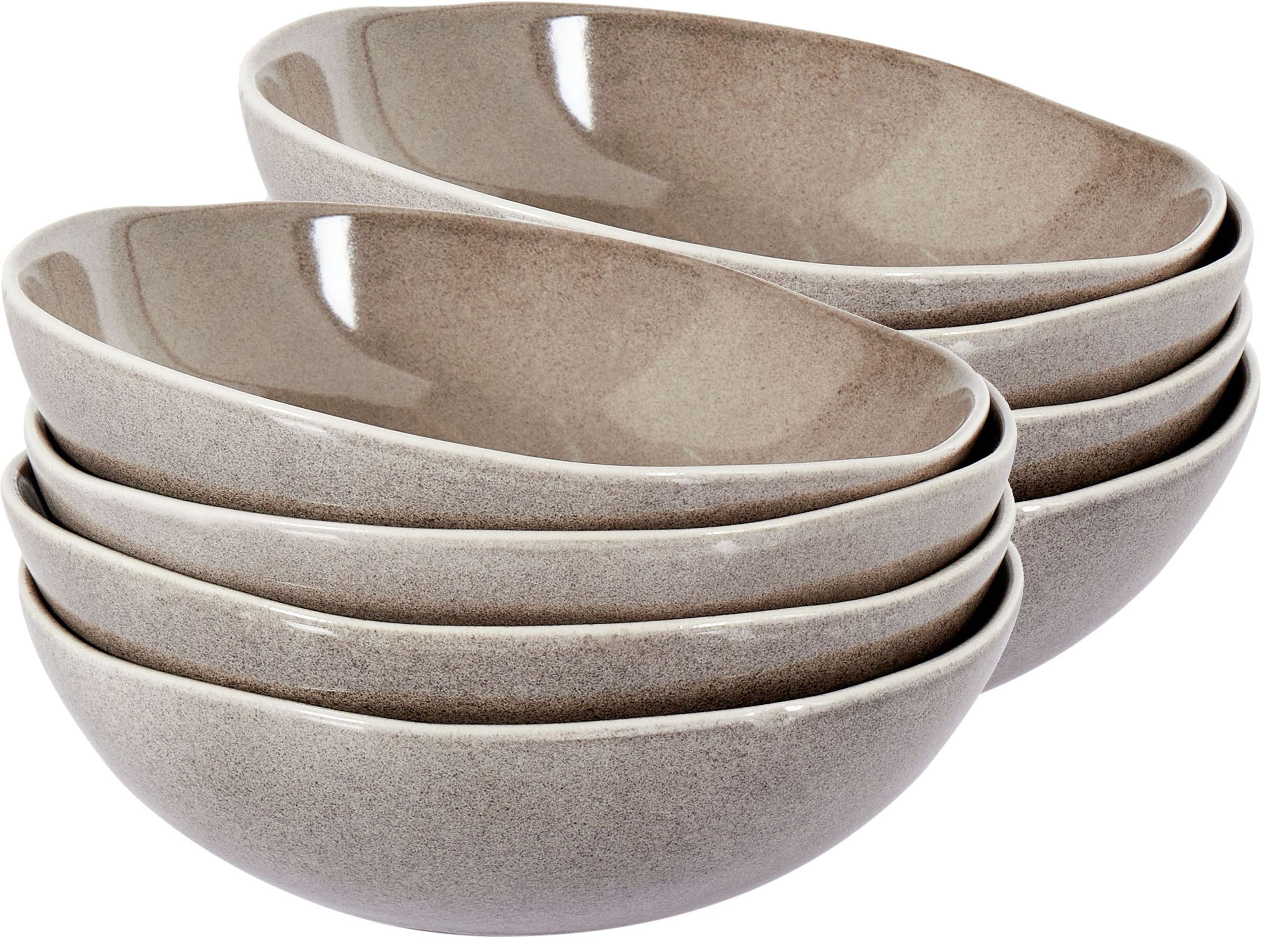 Zestaw 8 głębokich talerzy COSTMARY Kamionka Szary