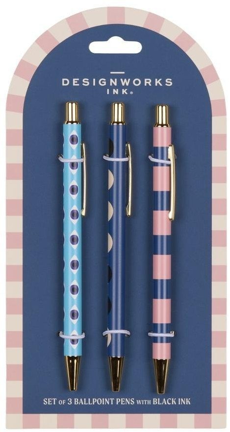 Designworks Ink Zestaw 3 długopisów A Dopo Eye, Moon, Stripe