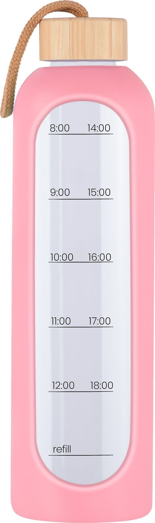 Butelka szklana KiCA Hydro Glass 1000 ml - różowa.