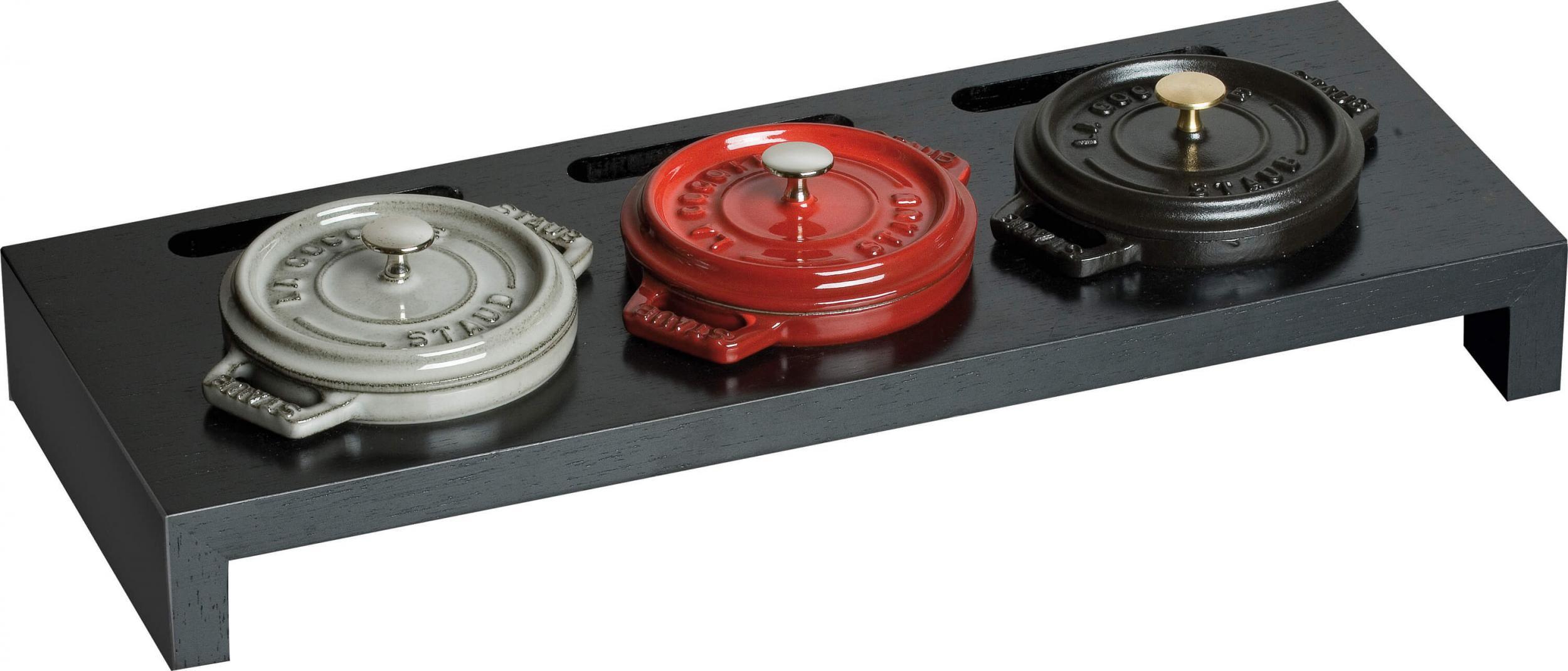 STAUB Stojak drewniany na 3 Mini Cocotte Staub