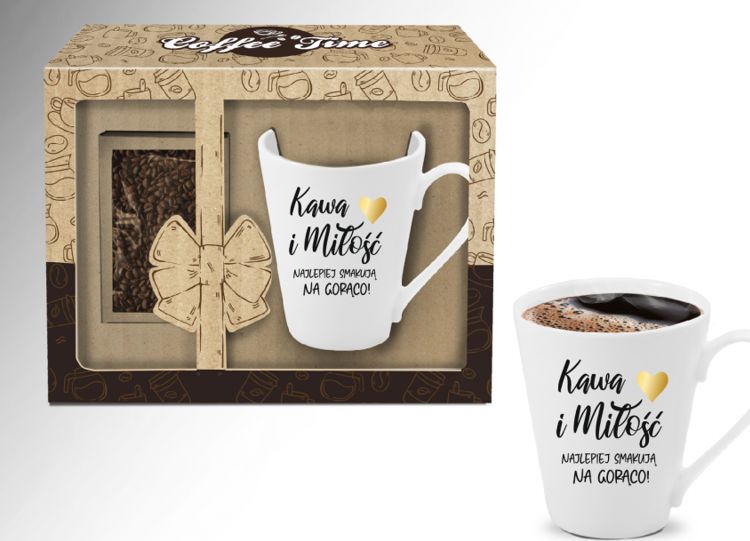 BGtech Kubek 300 ml + ziarnista kawa miłość na gorąco