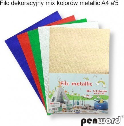 Penword FILC DEKORACYJNY MIX KOLORÓW METALLIC A4 a5