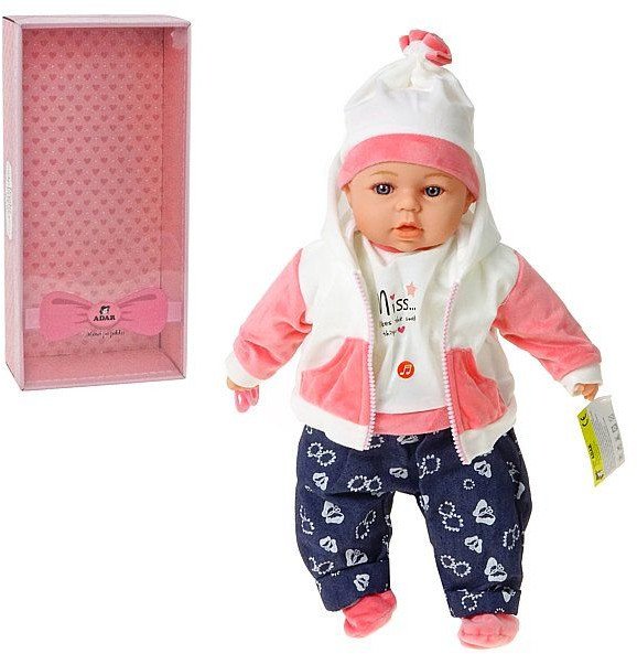 Adar Lalka bobas 45cm w zimowym ubranku z dźwiękiem mówi i śpiewa po polsku 567832-572119