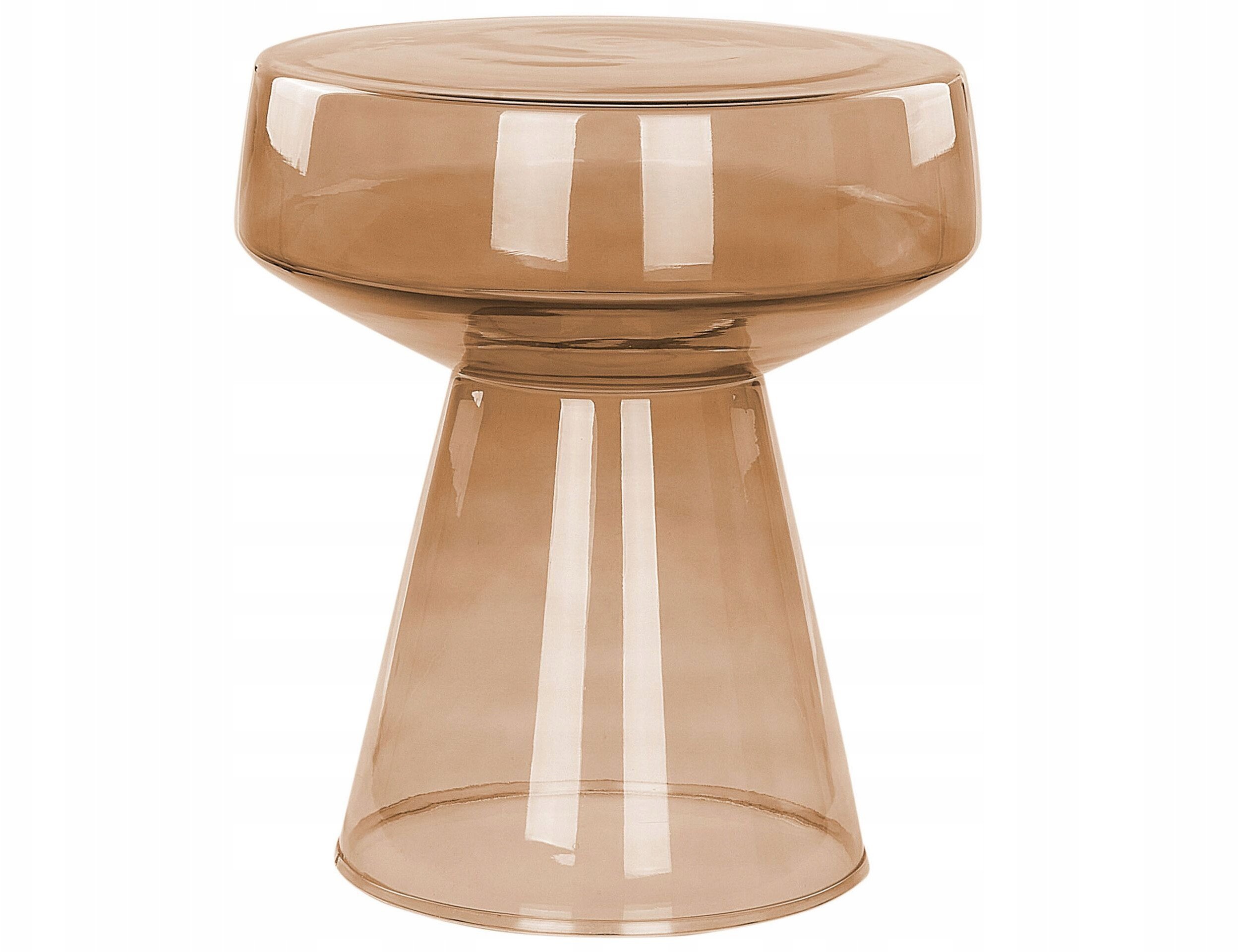 Stolik pomocniczy szklany złoty brąz LAGUNA