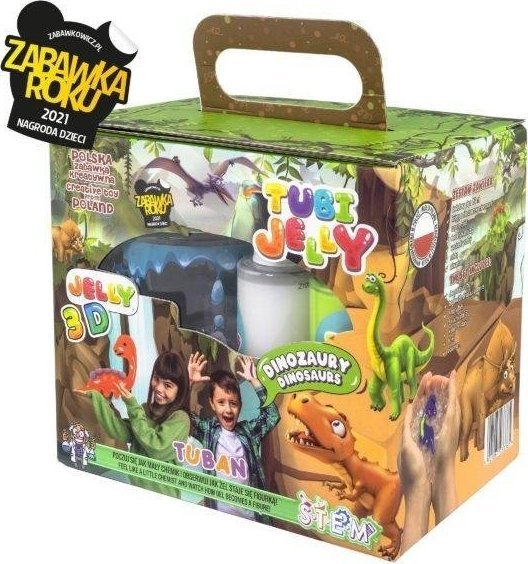 TUBAN Zestaw Tubi Jelly 6 kolorów + małe akwarium - Dinozaury