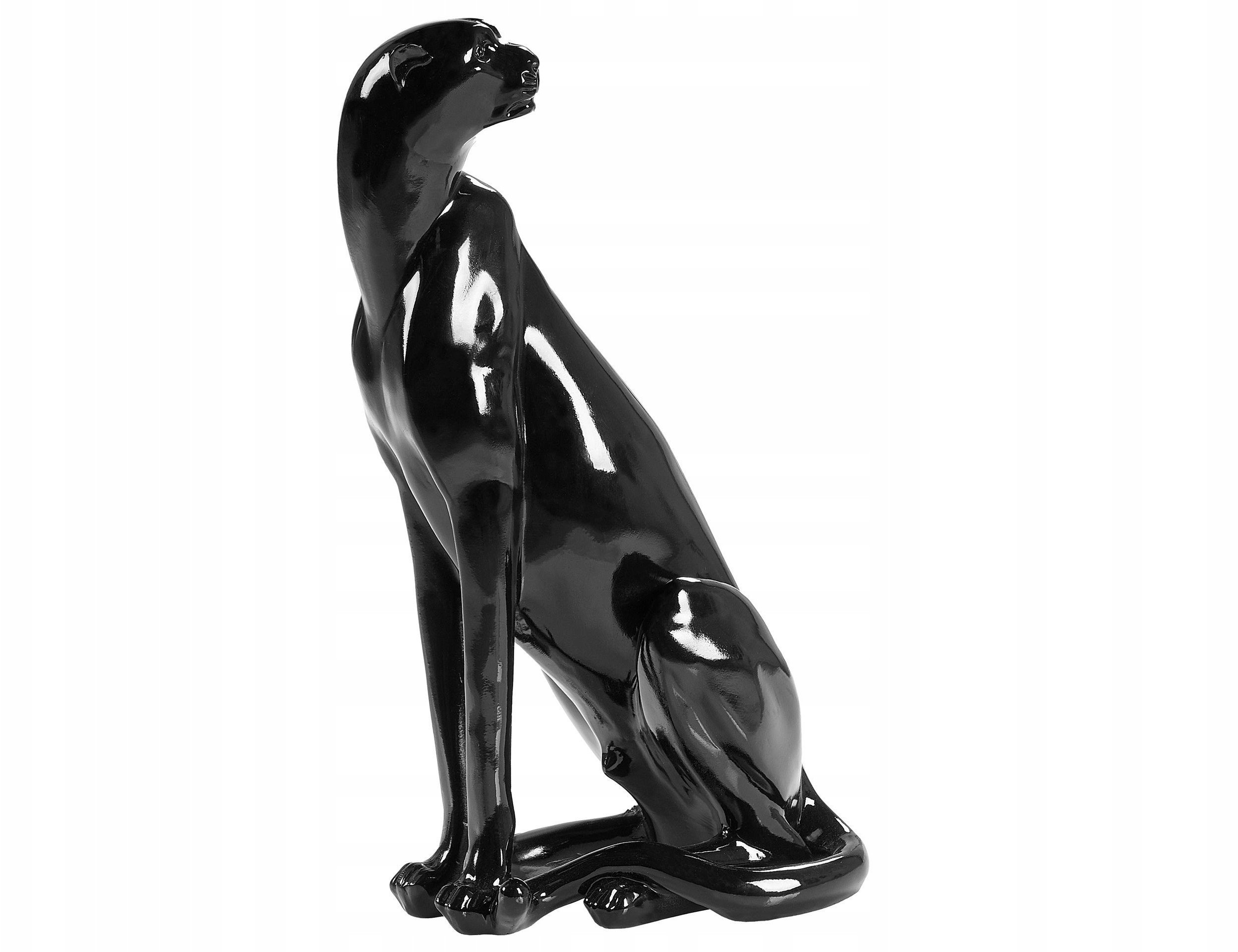 Beliani Figurka dekoracyjna Jaguar BROYE Czarny