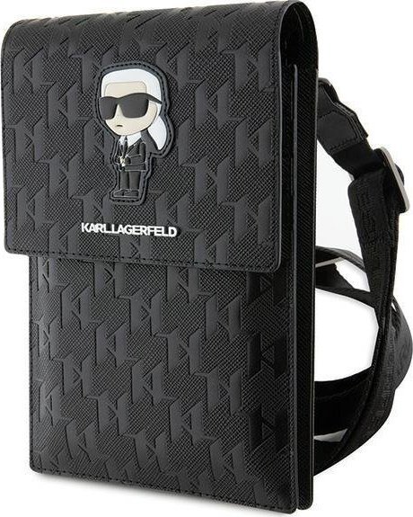 Karl Lagerfeld Torebka KLWBSAKHPKK czarny/black Saffiano Monogram Ikonik
