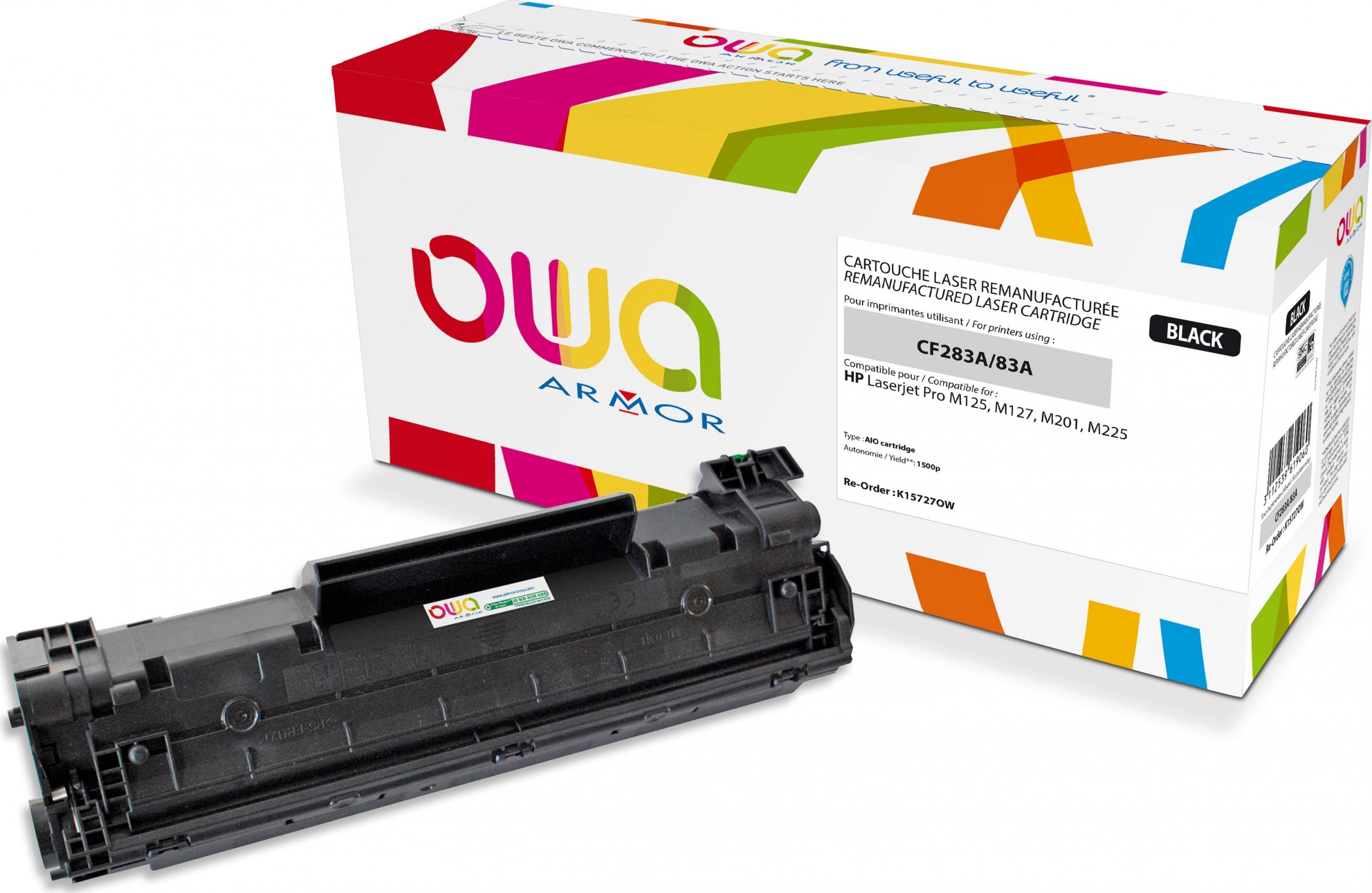 Toner OWA Armor Armor OWA - black - Toner cartridge (Alternative for: HP CF283A) - for HP LaserJet Pro M201, MFP M125, MFP M127, MFP M225 (K15727OW)