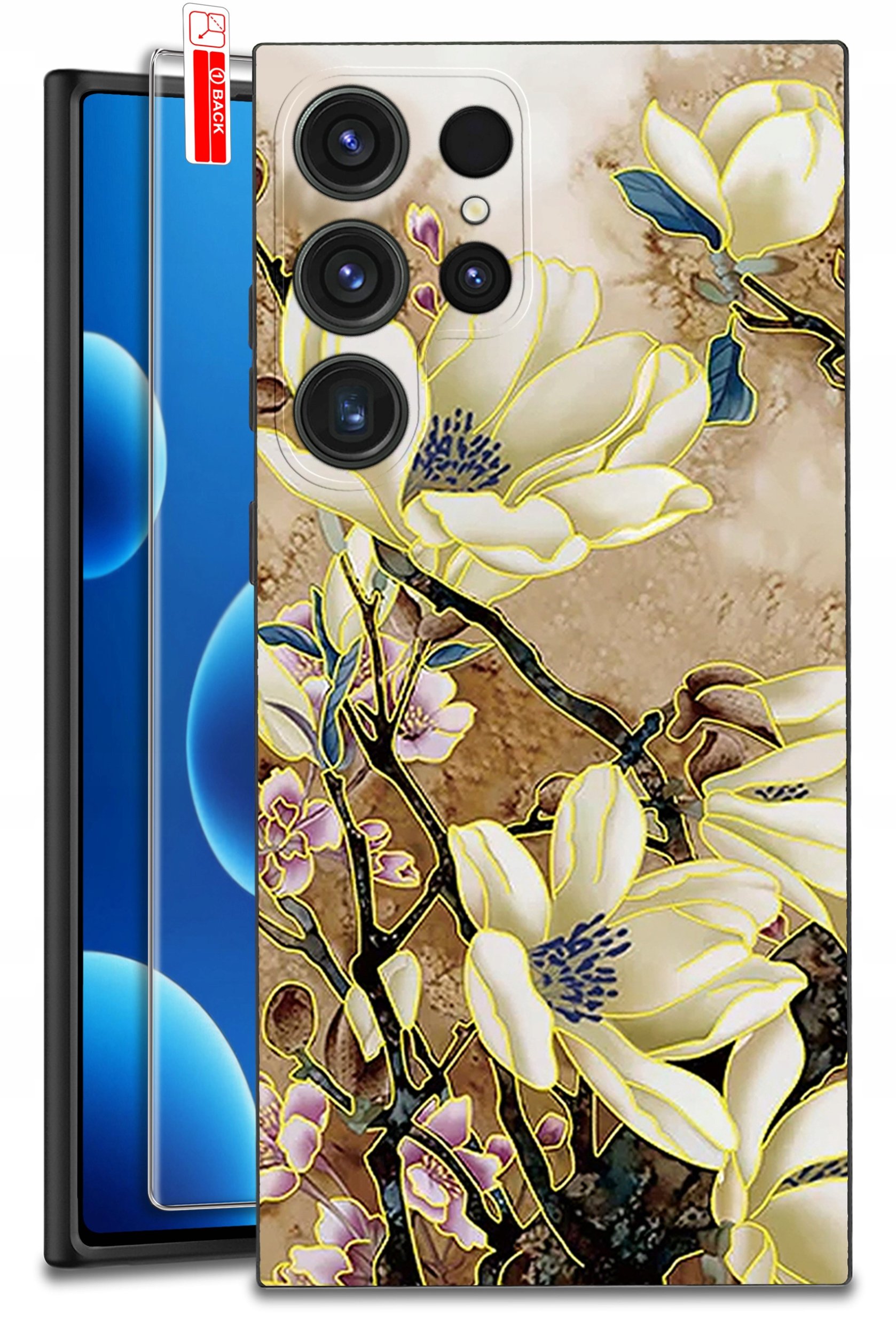 ETUI do Samsung Galaxy S25 Ultra WZORY | SILIKONOWE MATT CASE + SZKŁO 9H