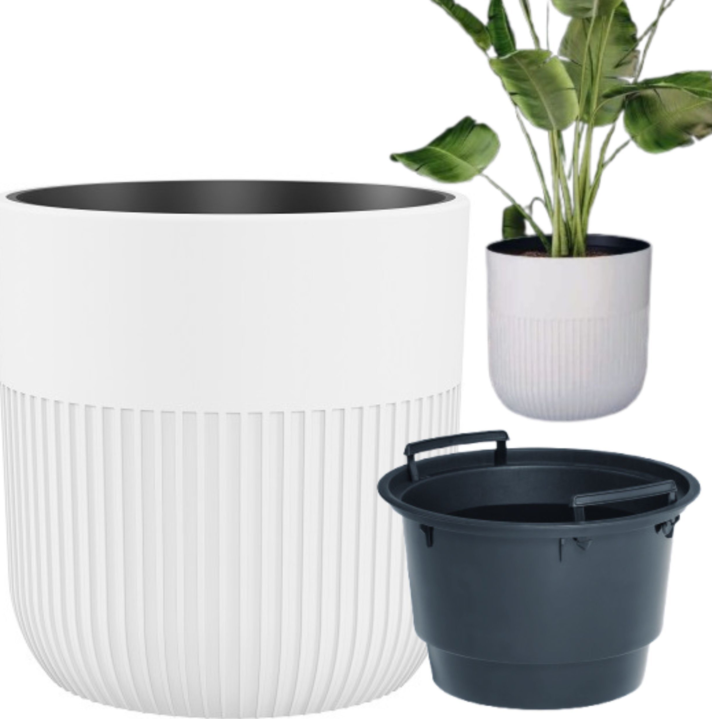 Doniczka okrągła LUCA 30 z wkładem Donica + wkład dystansowy