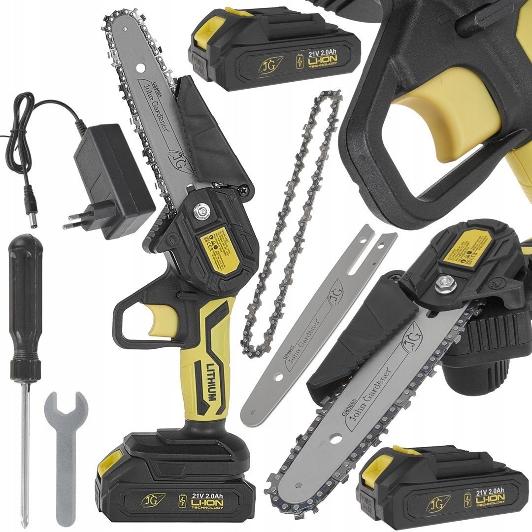 Piła łańcuchowa akumulatorowa w walizce 2x2.0Ah 21V – zestaw XXL (10)