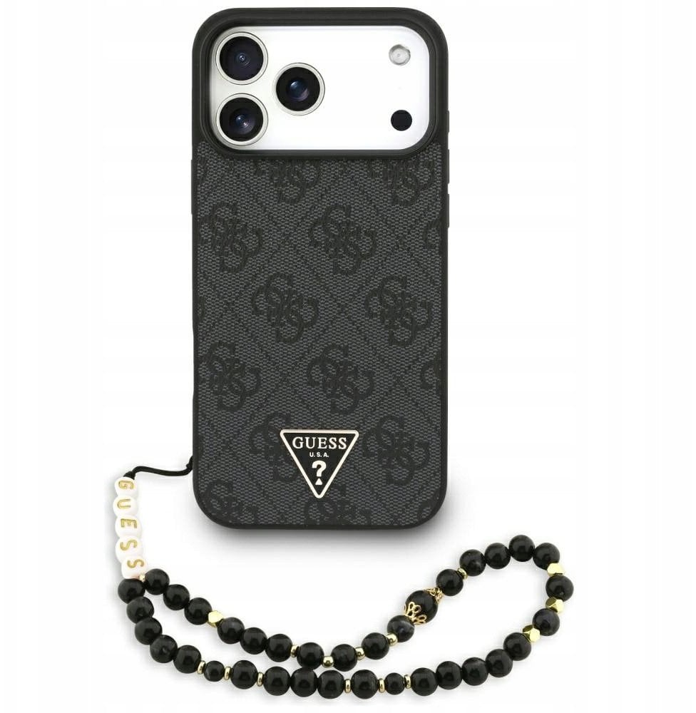 Guess Etui 4G Strap Triangle Logo MagSafe do iPhone 17 Pro Max czarny
