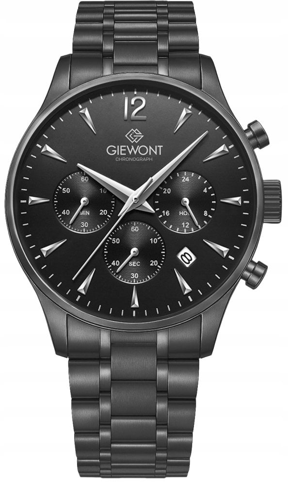 Zegarek Giewont Zegarek Męski Chronograph Sapphire Czarny GW6310-B1