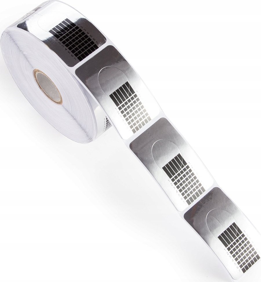 Cosmetics Zone Szablon do żelu, akrylu, paznokci - 500 sztuk - srebrne, wąskie