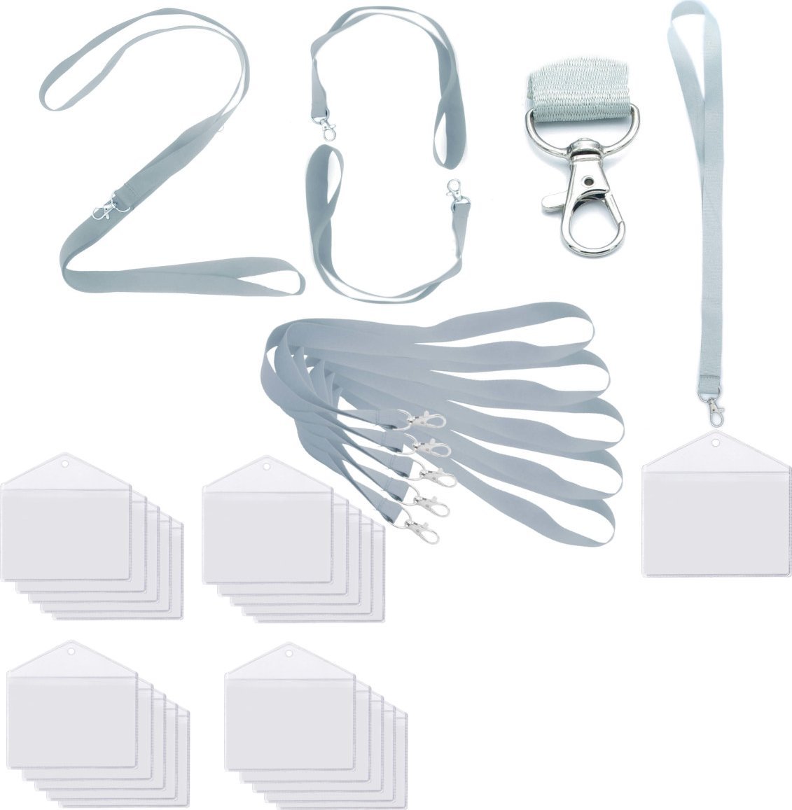 Stamal Identyfikator poziomy holder kieszonka 100x65mm +smycz 90cm x20kpl