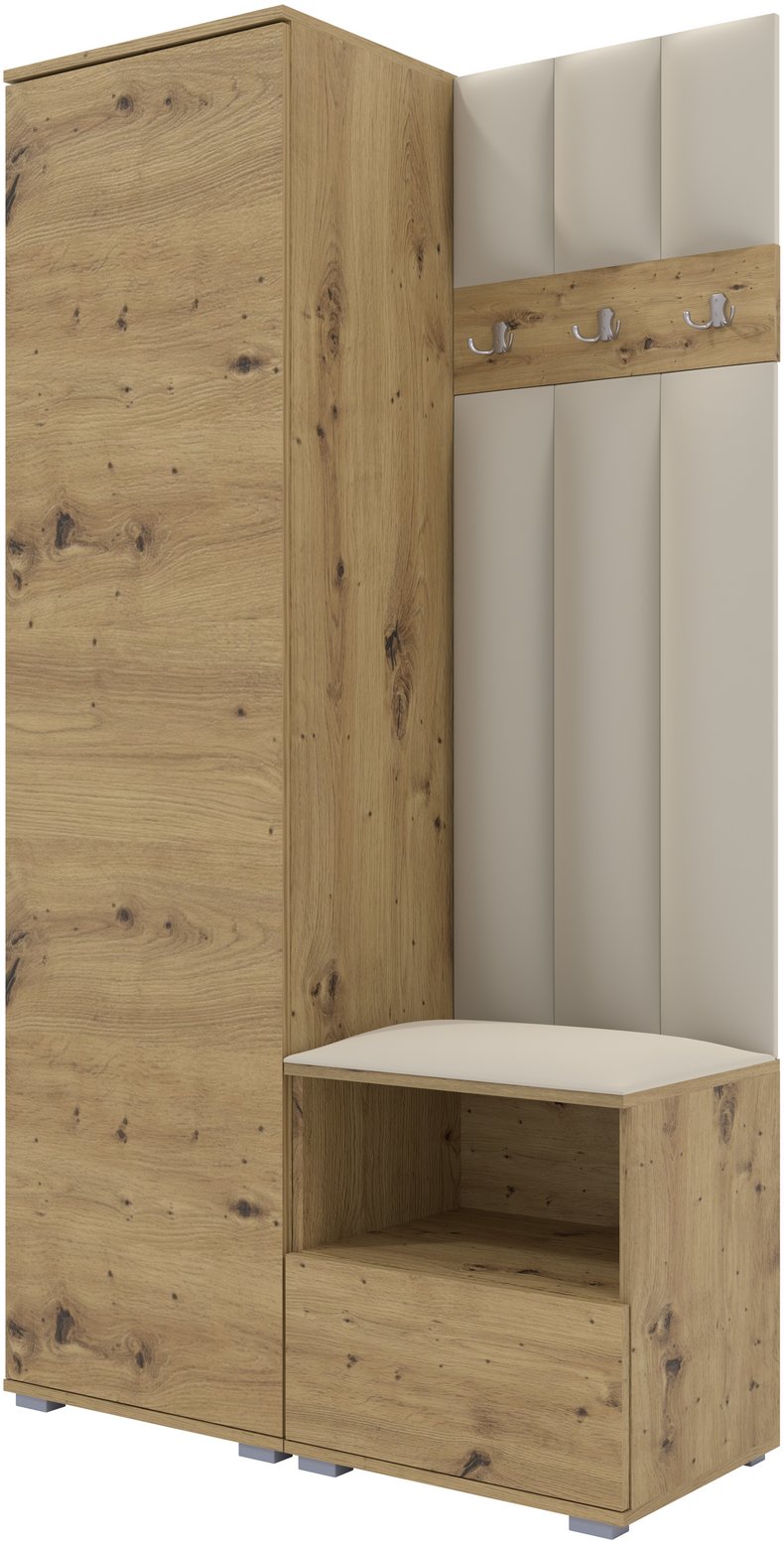 Tapicerowana garderoba Nela I LUX w kolorze dąb artisan i tkaninie Trinity 01