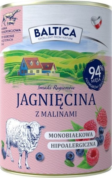 Baltica Mokra karma dla psa BALTICA Jagnięcina z malinami 400g