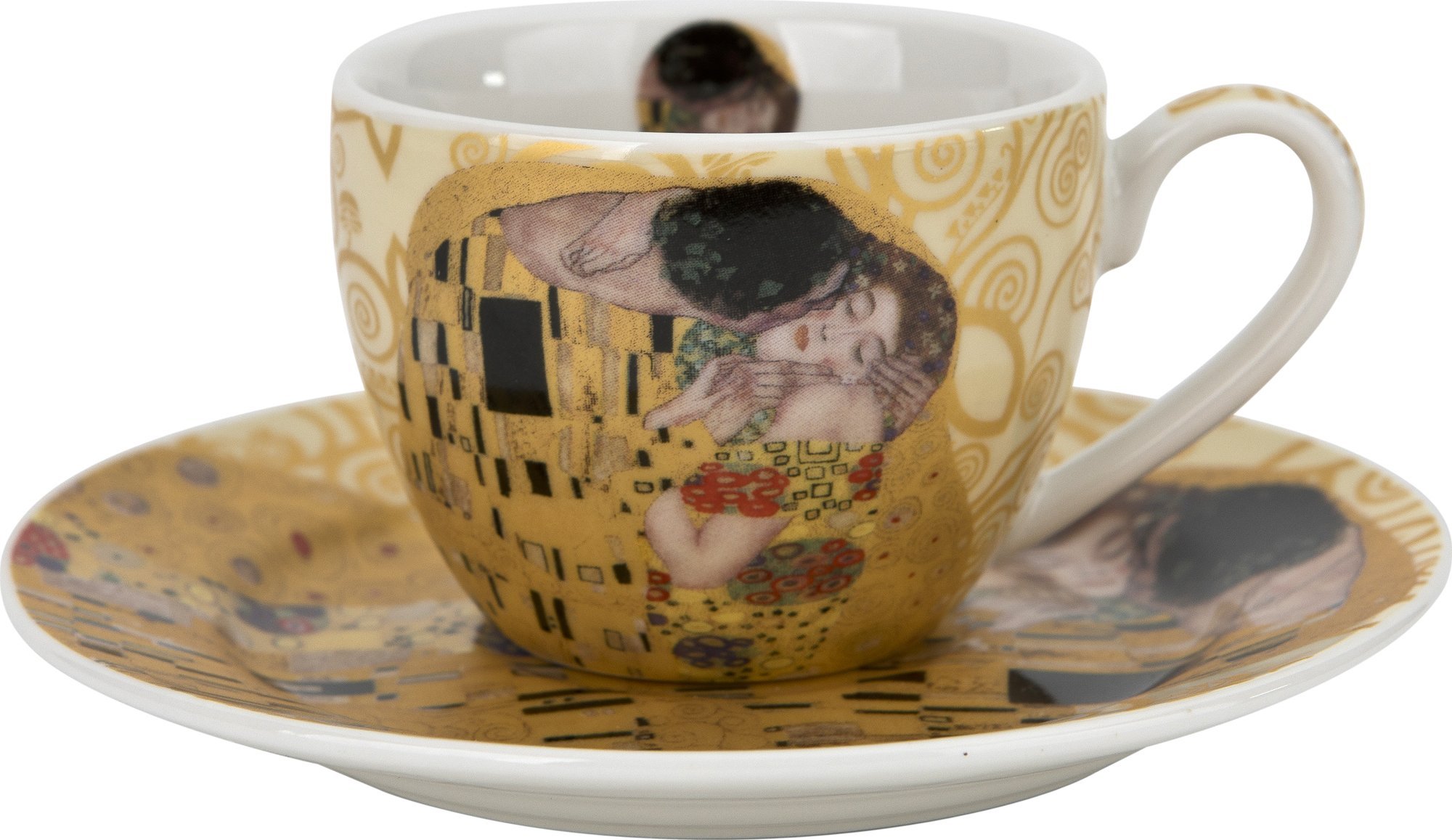 DUO Komplet 2 filiżanek 110 ml + spodki The Kiss Ecru