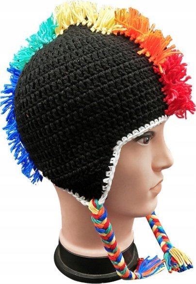 Korbi CZAPKA IROKEZ NA SNOWBOARD ZIMOWA Z WARKOCZAMI