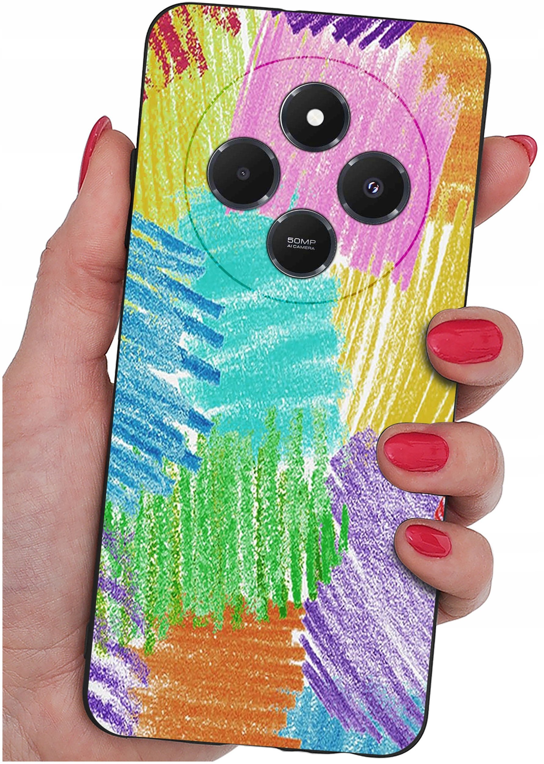 Etui do Xiaomi Redmi 14C WZORY |SILIKONOWE MATT CASE + SZKŁO 9H