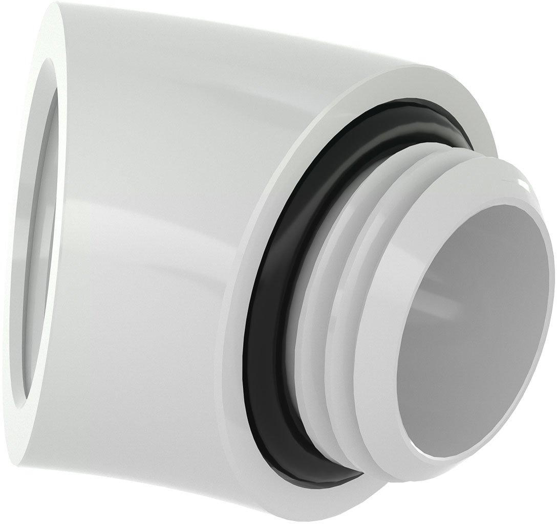 Chłodzenie wodne Barrow Adapter 45 stopni G1/4 Zoll AG na G1/4 Zoll IG - biały