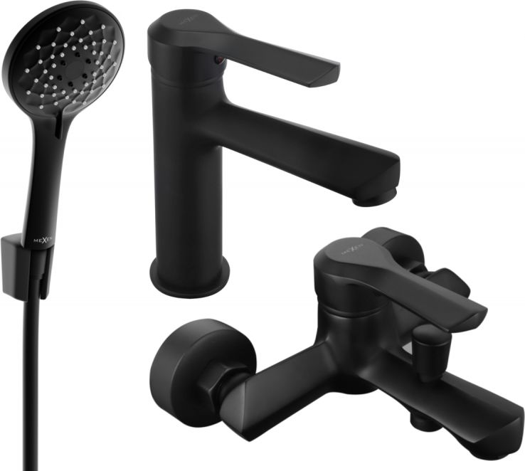 Mexen Mexen Sabre R74 zestaw wannowy, czarny - 72103R74-70