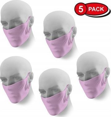 Maska Ochronna Wielorazowa Antywirusowa Dwuwarstwowa Różowa 5 szt.