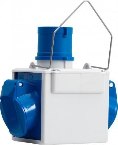 F-Elektro Adapter kempingowy - wtyk 16A 3p, gniazdo 2x16A 3P - z uchwytem IP44