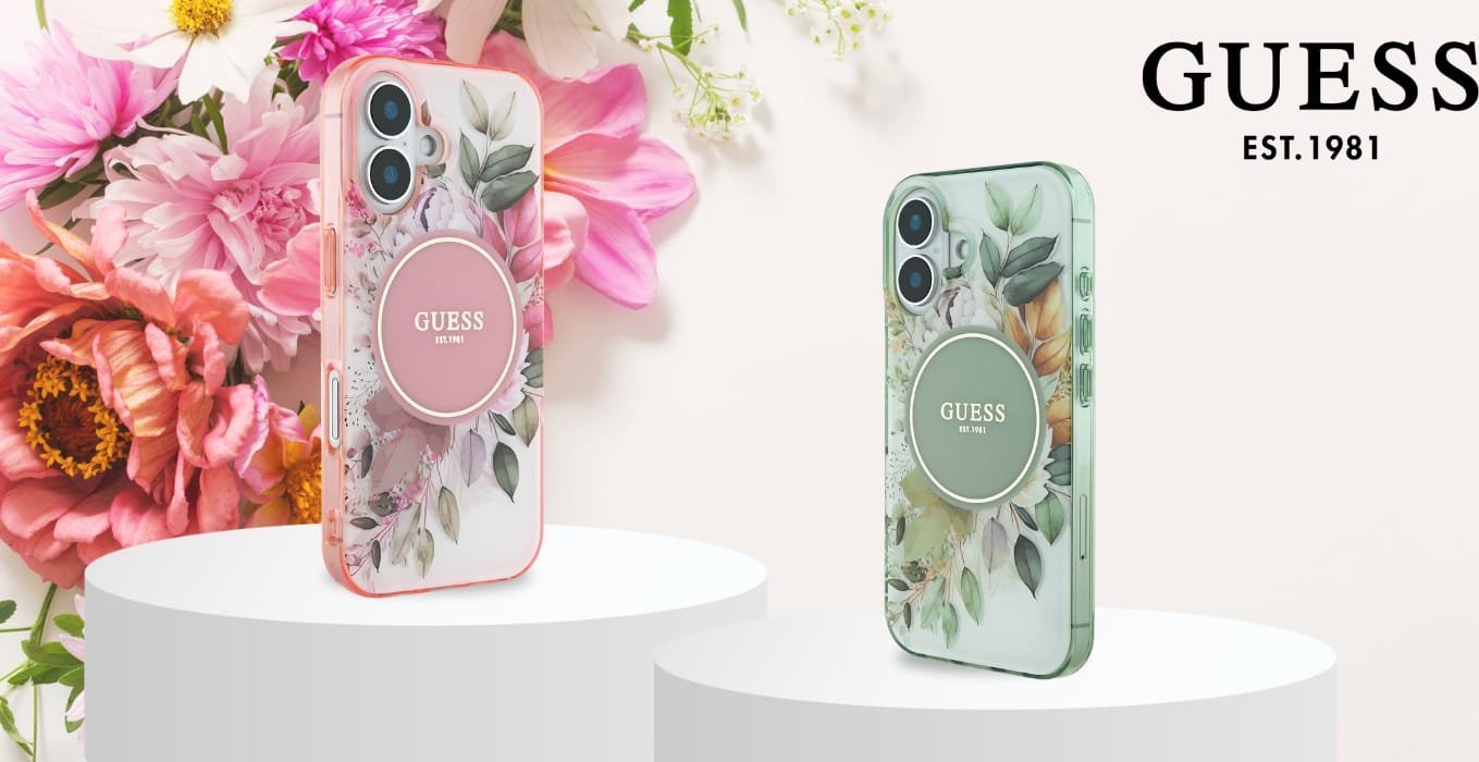 Guess Guess GUHMP16LHFWBDCEN iPhone 16 Pro 6.3" zielony/green hardcase IML Flower & Tonal Circle MagSafe