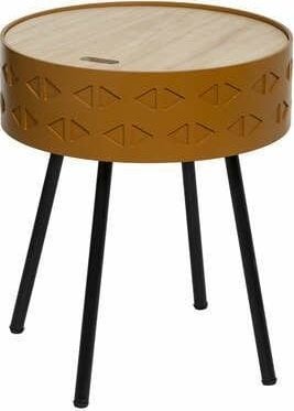 Atmosphera Stolik kawowy okrągły ze schowkiem SHIRO, brązowy