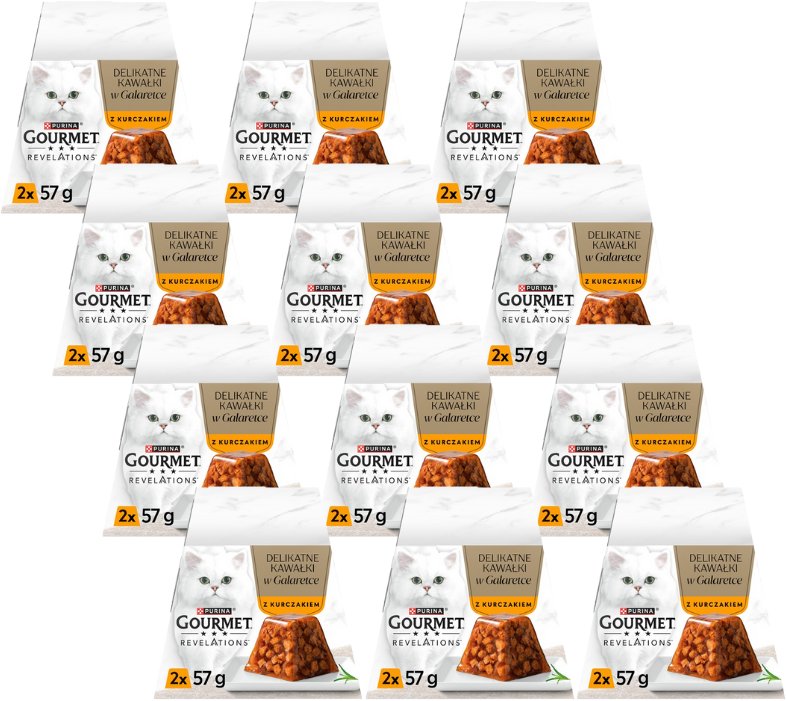 GOURMET Revelations Delikatne Kawałki w Galaretce z Kurczakiem 12x(2x57g)