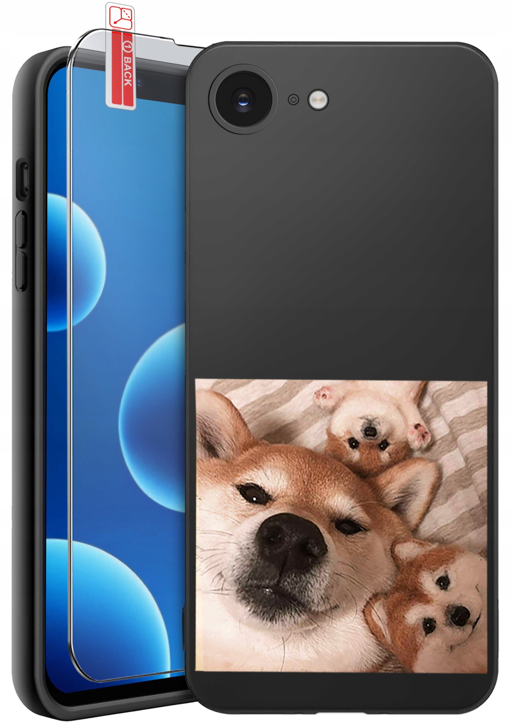 ETUI do iPhone 16e | WZORY | SILIKONOWE MATT CASE + SZKŁO 9H