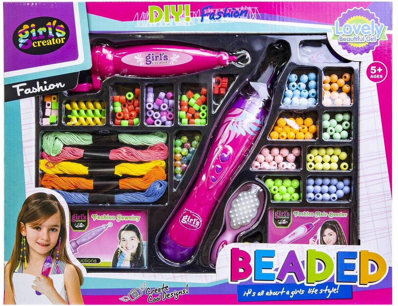 Zestaw ozdób i przyrządów do zaplatania włosów