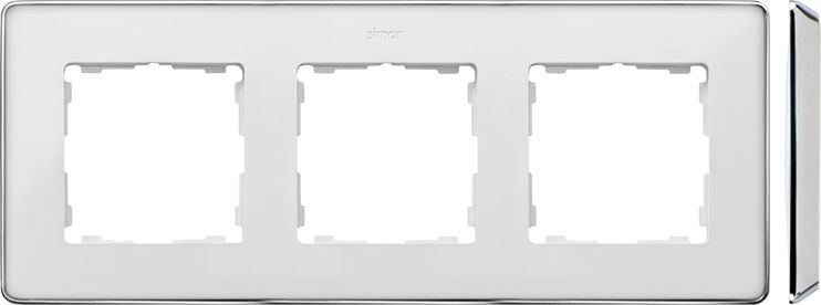 Kontakt-Simon Simon Detail 82 Ramka potrójna Detail Select-metal Biała / podstawa Chrom (8201630-244)