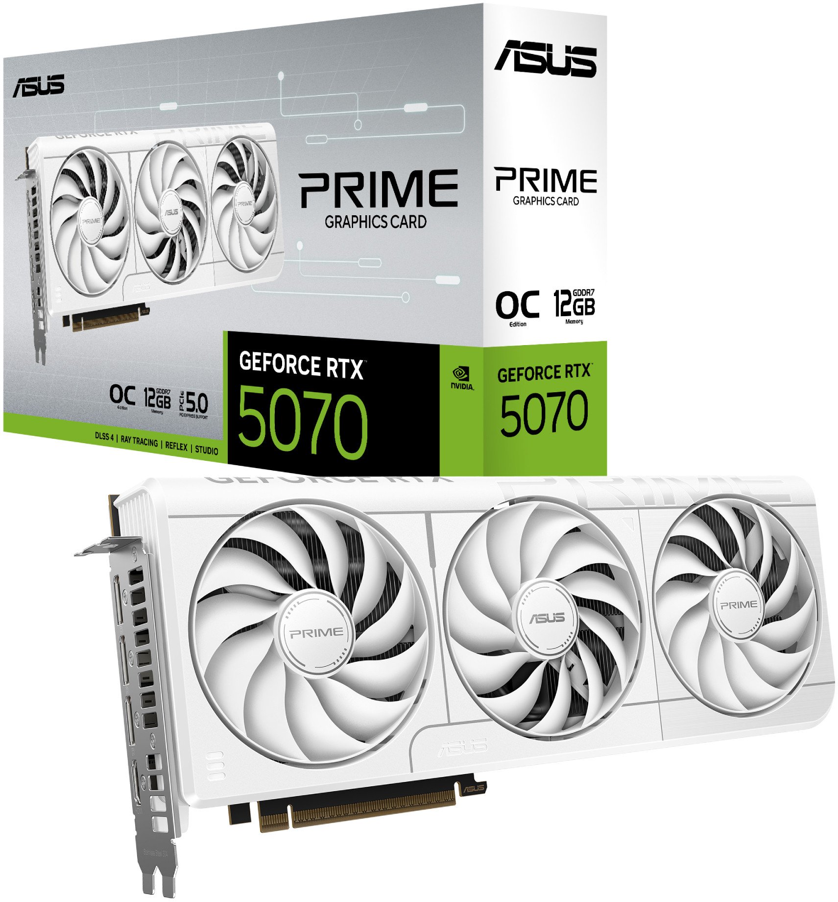 Karta graficzna Asus Prime GeForce RTX 5070 OC White 12GB GDDR7 DLSS4 (PRIME-RTX5070-O12G-WHITE)