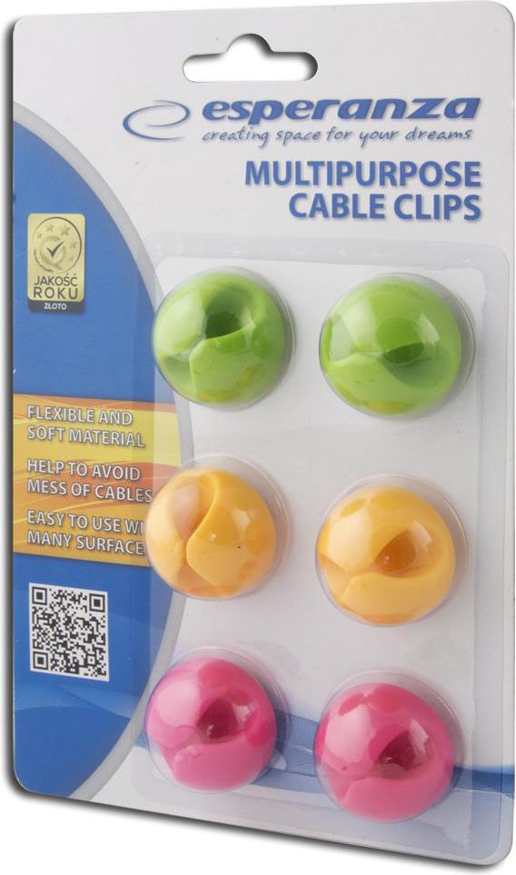 Organizer Esperanza Uchwyt Różne kolory 6 sztuk (EBA101M)