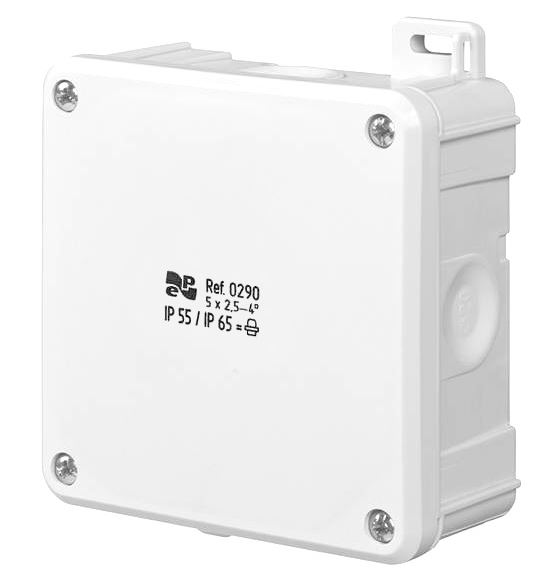 Elektro-Plast Puszka natynkowa 2K 98 x 98 x 46mm 5 x 2,5mm2 IP55/IP65 (0290-01)