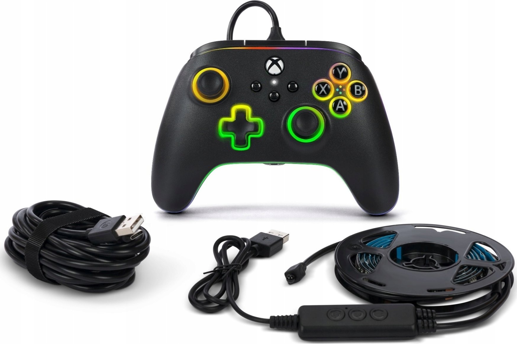 Pad PowerA PowerA Advantage kablet controller til Xbox Series X|S med Lumectra + RGB LED Strip - Sort