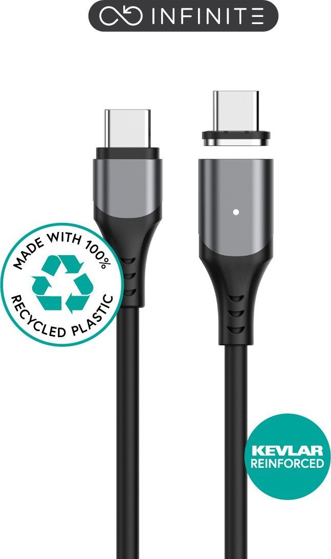 Kabel USB eStuff USB-C - USB-C 2 m Czarny (INFINITE Magnetic USB-C - C)