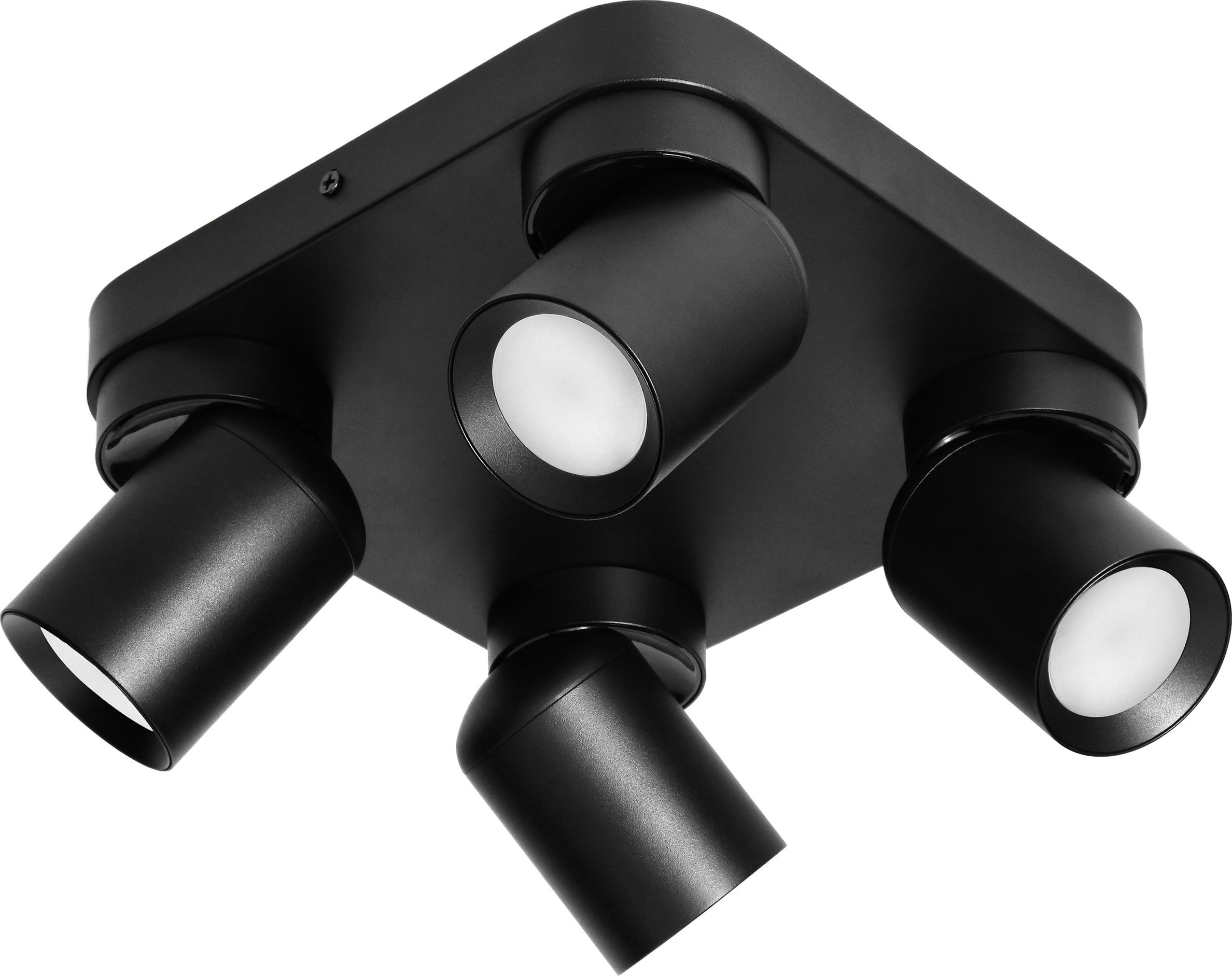 Lampa sufitowa Orno MALTA SP 4, oprawa ścienno-sufitowa, GU10 max. 4x12W, IP20, czarna, kwadratowa podstawa