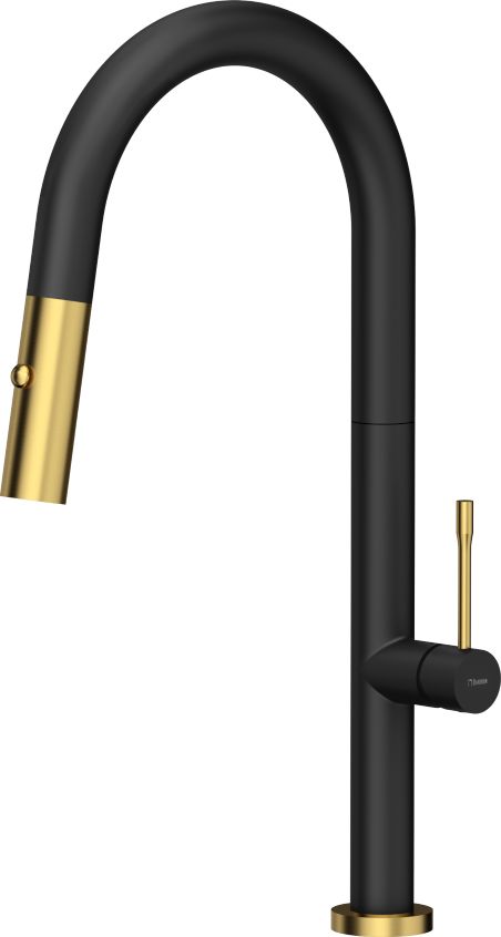 Bateria kuchenna Quadron Felicity T Line SteelQ stojąca carbon ze złotym wykończeniem (84818011)