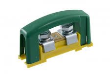 Pawbol Zacisk ochronny 2x35mm2 żółto-zielony z pokrywą na szynę TH35 (E.4121P)